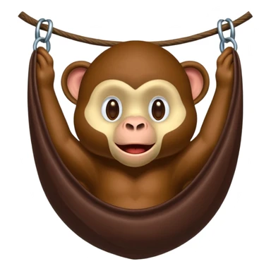 affe liegt im dschungel in einer hängematte, isst schokolade sticker