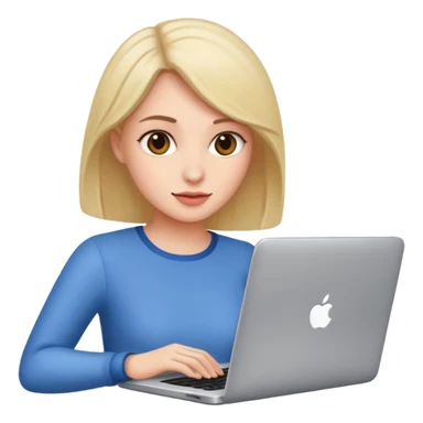 Woman with laptop sticker