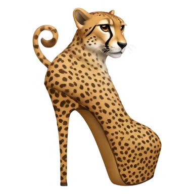 A cheetah  wearing high heels sticker