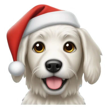 christmas dog with a oversized santa hat sticker