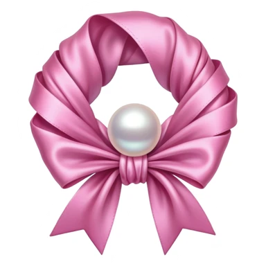 Pink ribbon with a pearl sticker