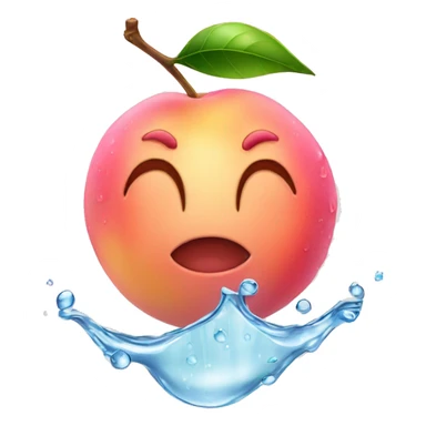 Pink peach with dewy water drops sticker