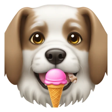 dog white a icecream sticker