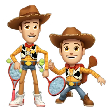 buzz y woody jugando tenis sticker
