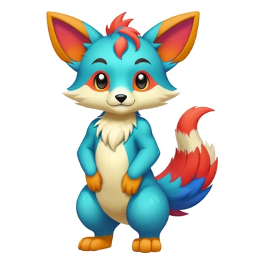 colorful anthro fursona Fakemon sticker