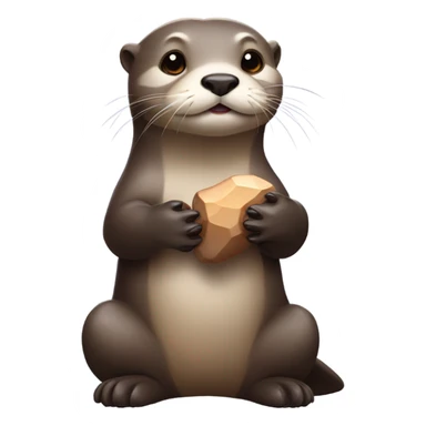 Otter with stone in paws sticker