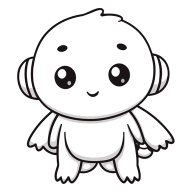 playful cartoon character, bright colors, big expressive eyes sticker