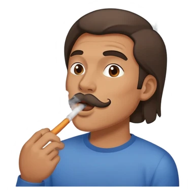 A guy blowing a cloud out of his mouth sticker