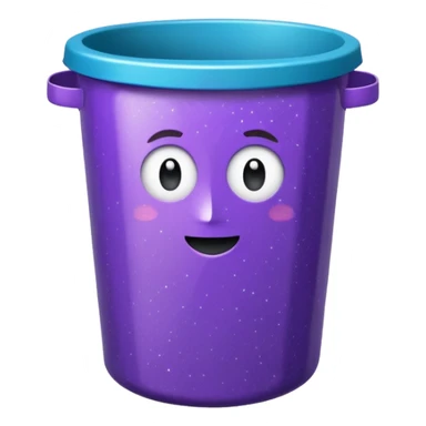 Glitter Purple and Cian  metal rubbish bin office sticker