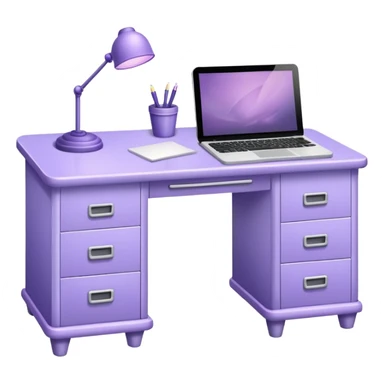 Lavender colored desk with nothing on it  sticker