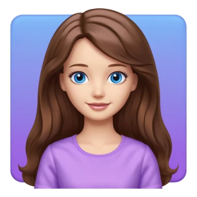 beautiful barbie girl with long brown hair, blue eyes and wearing light purple clothes watching stranger things on tv sticker