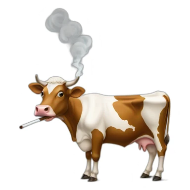 Cow smoke cigarettes sticker