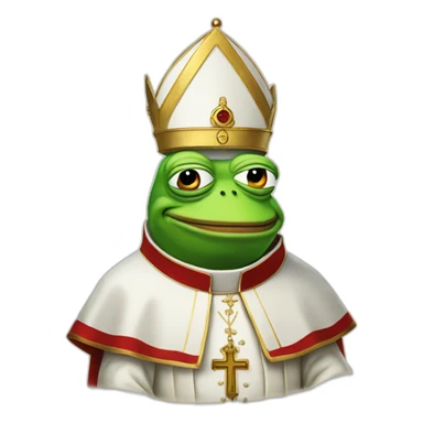 pepe the frog as the pope sticker