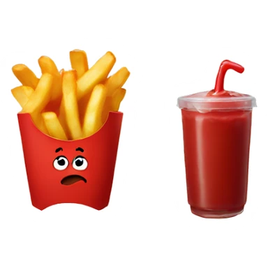 Fries and ketchup sticker