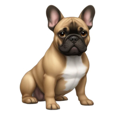 Select French bulldog light brown and black sticker
