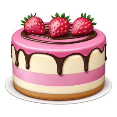 Pink Strawberry Cheesecake With Chocolate Syrup  sticker