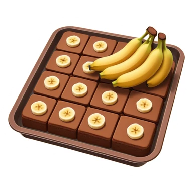 banana and cocoa flat cake in tray sticker