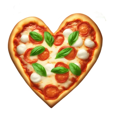 A heart-shaped margherita pizza sticker