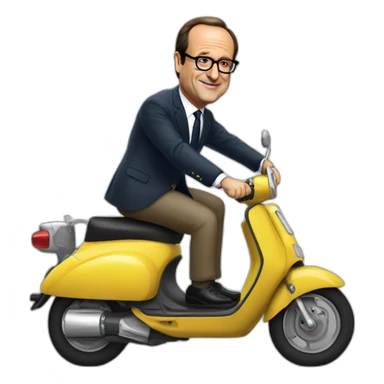 françois hollande en scooter sticker
