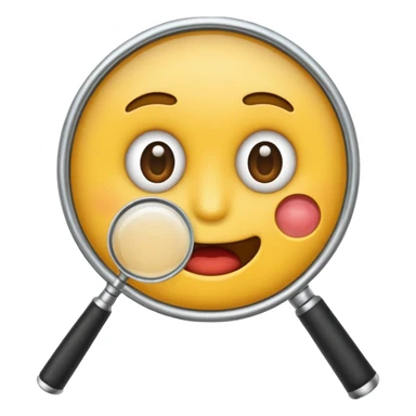 flat mouth emoji with magnifying glass and black background sticker