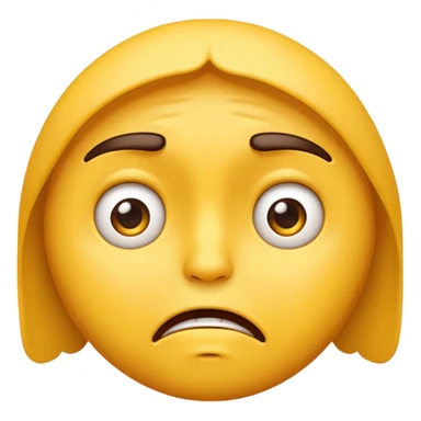 A realistic worried emoji sticker