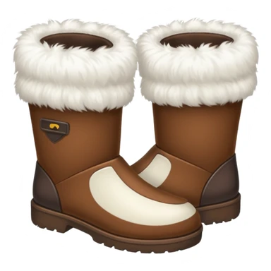 A pair of soft fur boots with contrasting darker cuffs.










 sticker