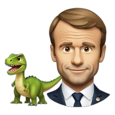 Emmanuel Macron en dinosaure sticker