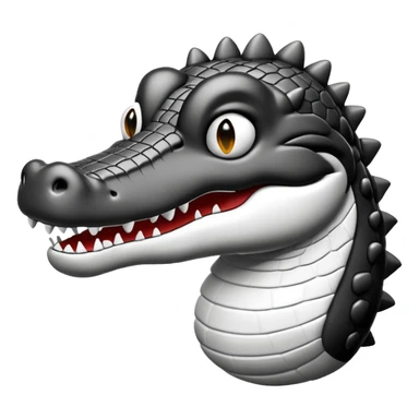 simple gator icon line art black and white sticker