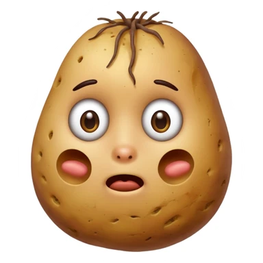 Potato that is confused with hand scratching his head sticker