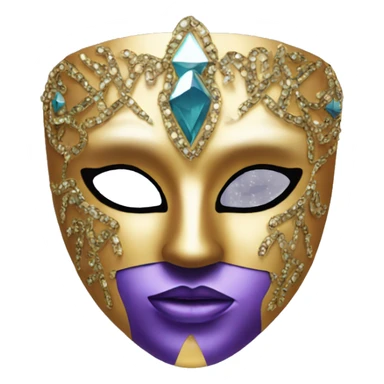 gold bedazzled masquerade mask  sticker