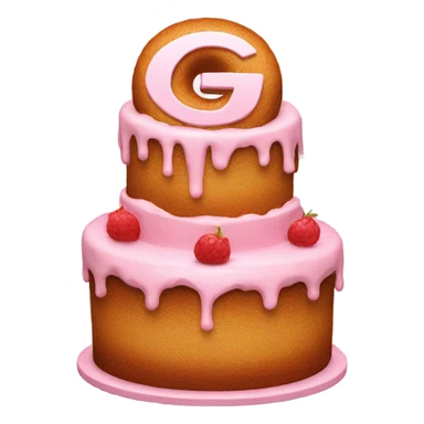 Cake with the letter G sticker