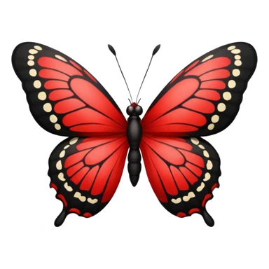 Red and black butterfly sticker