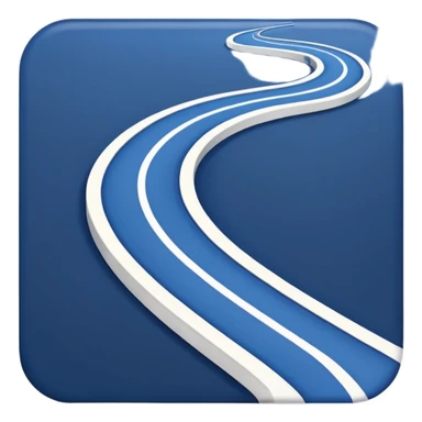 Clean roadmap icon emoji with curved path and milestones, modern corporate style sticker