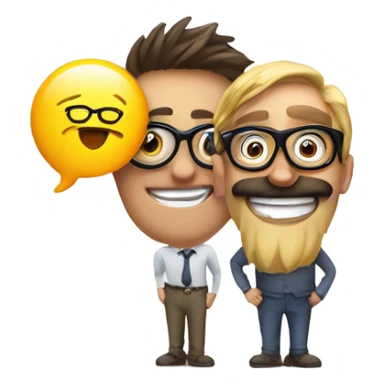 Two nerd face emojis talking  sticker