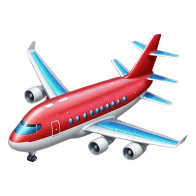 Airplane Happy Red Glitter  sticker