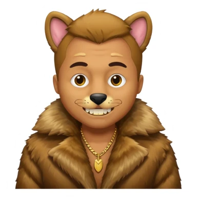 ganster with fur coat and gold teeth sticker