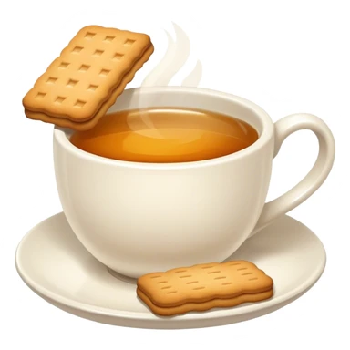 white cup of tea with biscuits  sticker