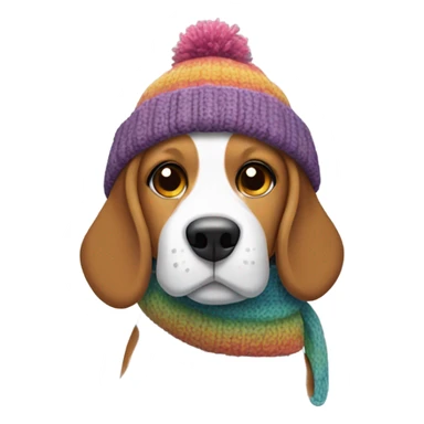 Beagle in winter clothes sticker