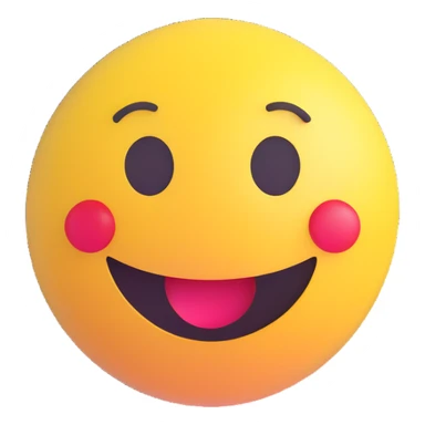 3D smiley emoji, round shape, sparkling face, with the text "fullos" sticker