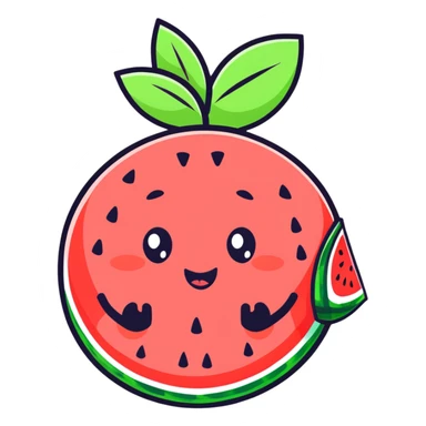 cute cartoon watermelon character sticker