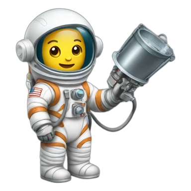 Astronaut holding welding equipment  sticker
