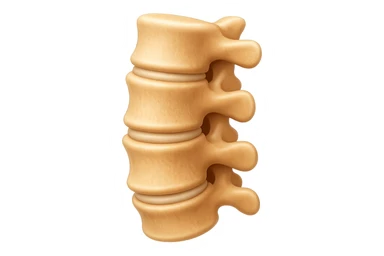 rappresenta con 3 emoji stile iphone di un piccolo tratto di spina dorsale, iperealistico 4k sticker