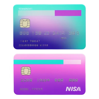 Vaporwave color themed credit card emoji, without text/numbers sticker