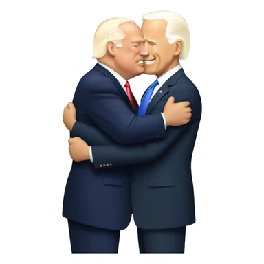 Donald Trump hugging Joe Biden sticker