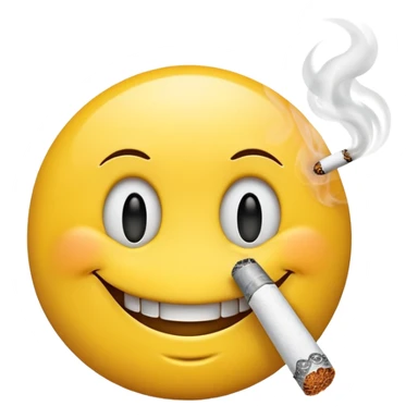 smiley smoking a cigarette sticker