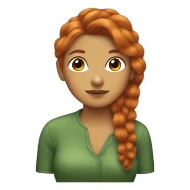 Turtle emoji with ginger woman hair sticker