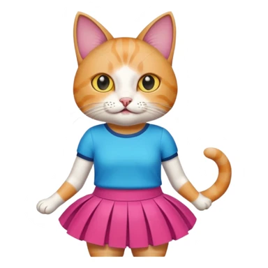 Cat partying in a mini skirt  sticker
