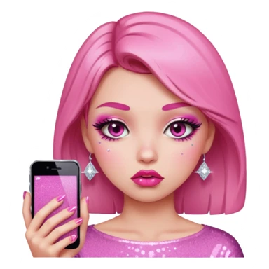 glitter pink girl naughty selfie sticker