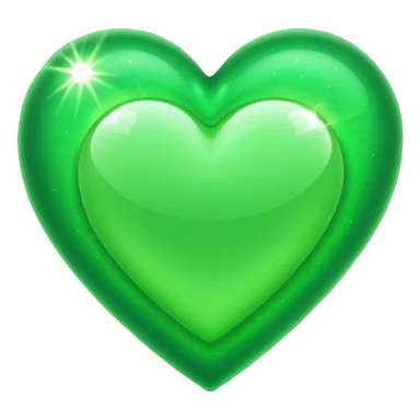 ios Green heart with sparkle sticker