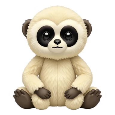 black lar gibbon jellycat stuffed animal plush, soft and cute, kawaii, tiny beady black eyes sticker